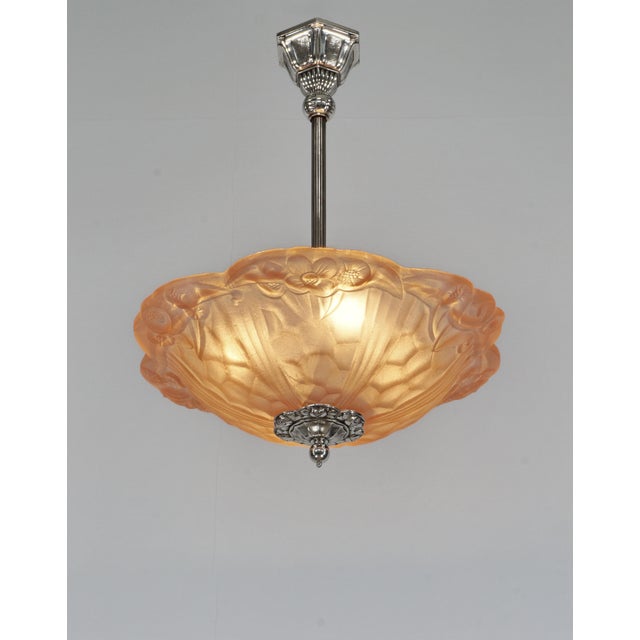 1930s French Art Deco Pendant Light by Degue 1930 France For Sale - Image 5 of 14