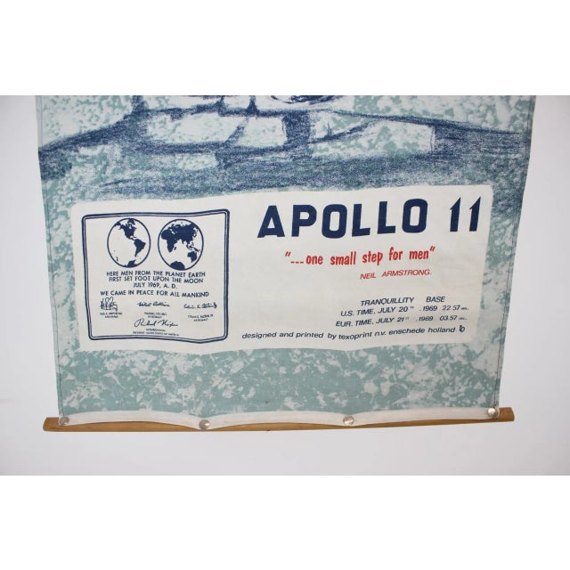 1970s Apollo 11 First on the Moon Texoprint Cloth, 1970 For Sale - Image 5 of 9