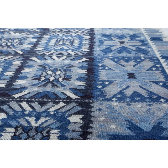Early 21st Century Modern Swedish Design Flat-Weave Wool Rug by Doris Leslie Blau For Sale - Image 5 of 8