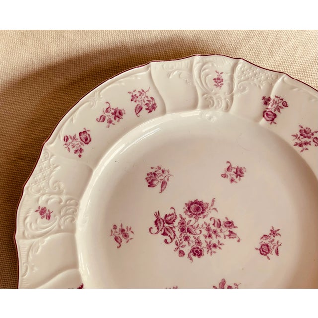 Rococo French Porcelain Large Round Serving Platter , Circa 1820 — Rose Floral For Sale - Image 3 of 12