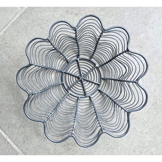 Late 20th-Century Industrial Chic Lotus Flower-Shaped Steel Wirework Centerpiece Bowl For Sale - Image 18 of 18