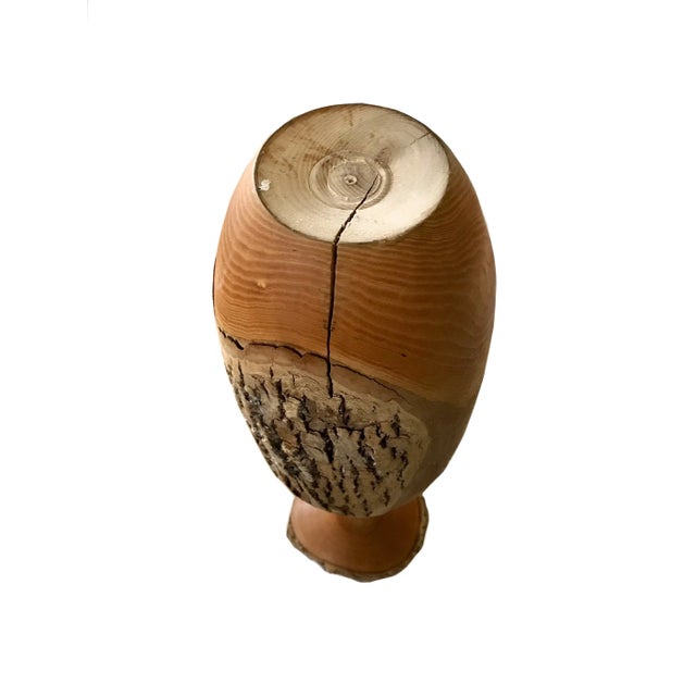 1970s Hand Turned Mid Century Modern Wood Artisan Vase For Sale - Image 10 of 10