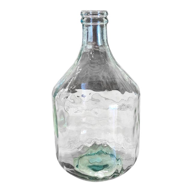 Vintage Coastal Hand-Blown Glass Jug For Sale