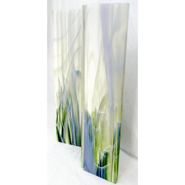 Vintage c1970s Mid Century Painted Canvas 3 Panels Room Divider Screen For Sale - Image 6 of 10