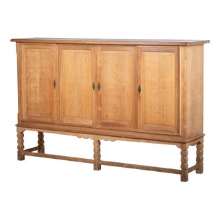 Danish Brutalist Oak Sideboard by Henning Kjærnulf, 1970s For Sale