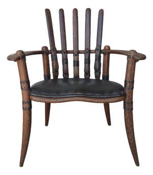 Palmwood and Leather Mendi Chair by Pacific Green