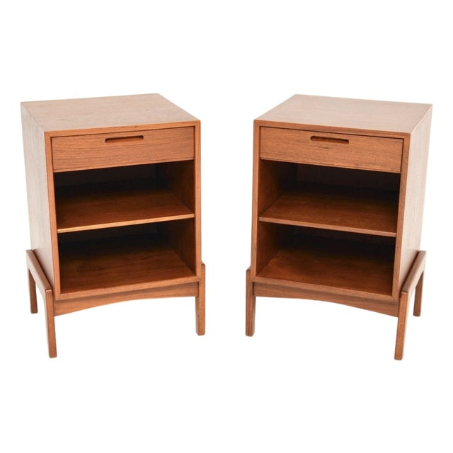 Vintage Danish Teak Nightstands from Ib Kofod Larsen, 1960, Set of 2 For Sale