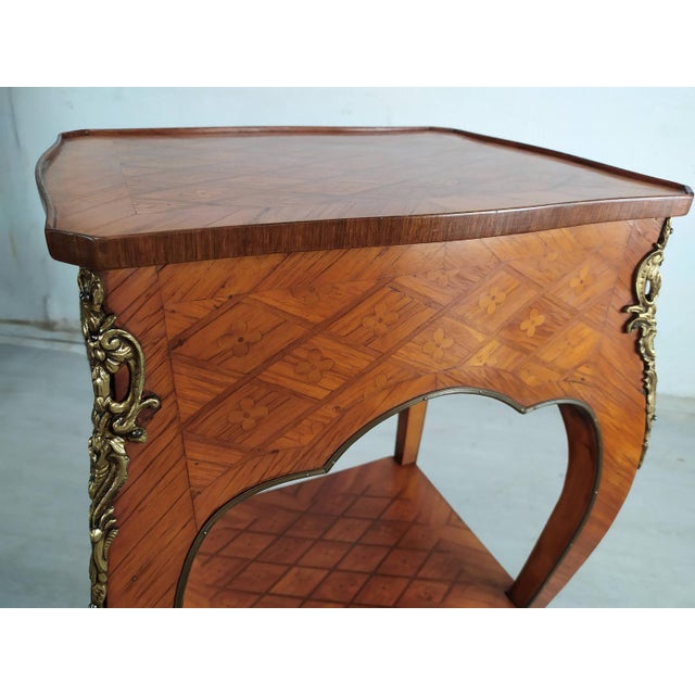 Louis XV Marquetry Side Table, 1950s For Sale - Image 15 of 18