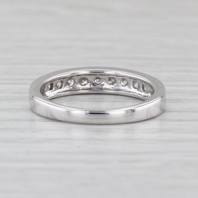 2010s 0.40ctw Diamond Wedding Band 14k White Gold Size 8.25 Stackable Anniversary For Sale - Image 5 of 5