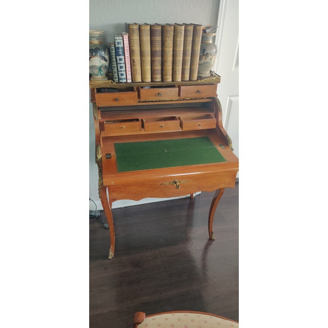 Late 19th Century Antique French Vernis Secrétaire à Cylindre De Style Napoleon Iii For Sale - Image 5 of 12