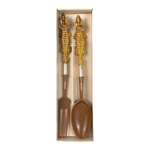1970s Alligator Salad Service 2-Piece Set Fork & Spoon New Old Stock Original Box Great Gift Salad Service by Carrib