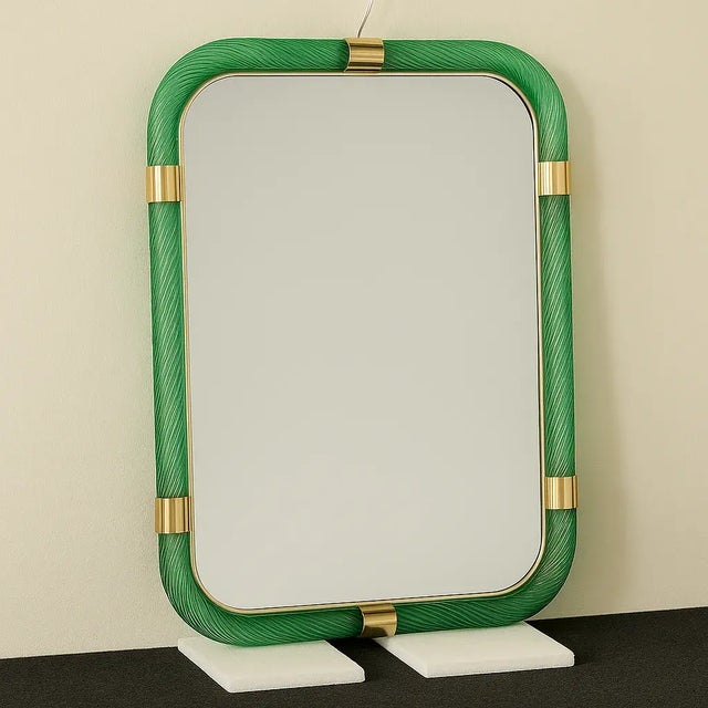 2020s Traditional Torciglione Rectangular Glass Wall Mirror – Elegant Italian Décor For Sale - Image 5 of 5