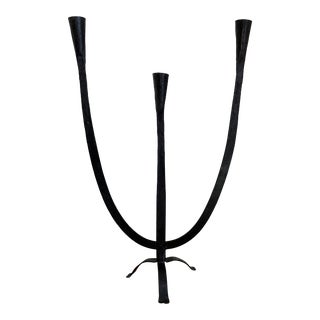 Mid 20th Century Hand Forged Metal Candelabra For Sale