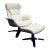 Mod Eames Style Italian White Leather Lounge Chair and Ottoman For Sale