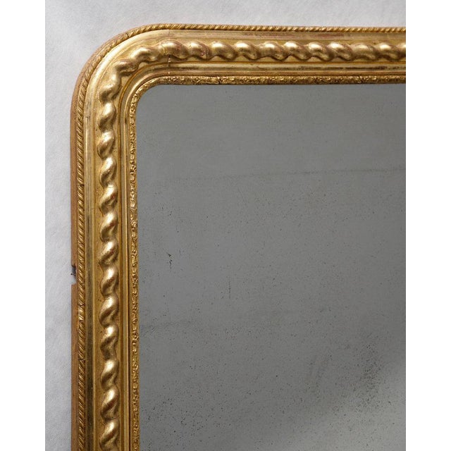 Louis Philippe Mirror with Geometric Scallopped Frame For Sale - Image 3 of 9