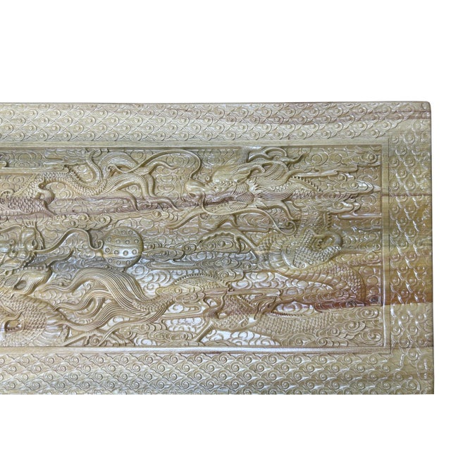 1990s Light Tan Brown Dragon Carving Camphor Wood Trunk Chest For Sale In San Francisco - Image 6 of 13