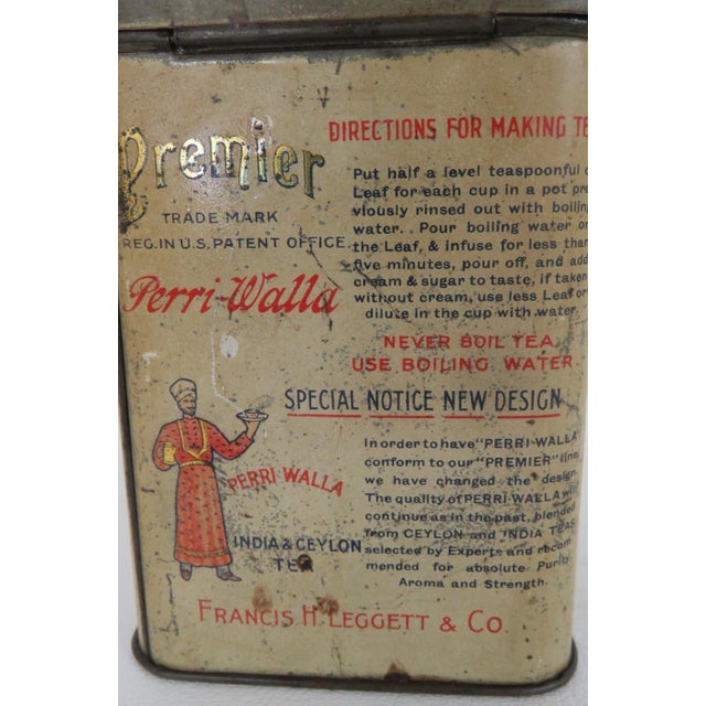 Premier Perri Walla Tea Tin Box India and Ceylon Francis H Leggett and Co 4892b For Sale - Image 11 of 14