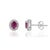 18k White Gold Natural Oval-Cut Vivid Red Ruby & Diamond Halo Stud Earrings- A Pair For Sale - Image 4 of 15