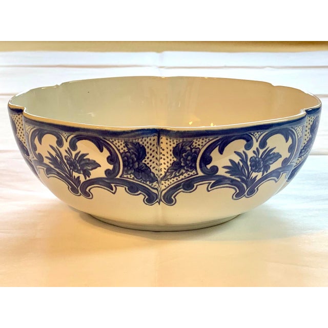 Tiffany & Co. Delft Blue Ceramic Serving Centerpiece Bowl Chairish