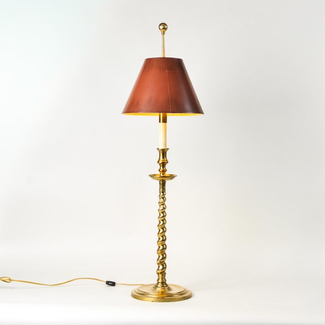 1970s Fredrick Cooper Barley Twist Brass Lamp For Sale - Image 18 of 18