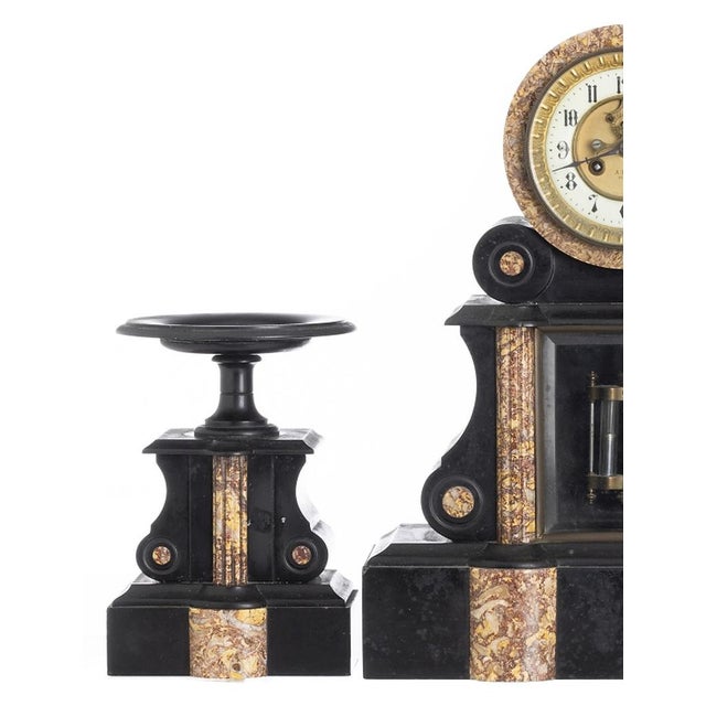 Clock Garniture Set, 19th Century, Set of 3 For Sale - Image 3 of 8