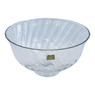 1970s Dansk International Designs Minimalist Round Art Glass Bowl Centerpiece For Sale