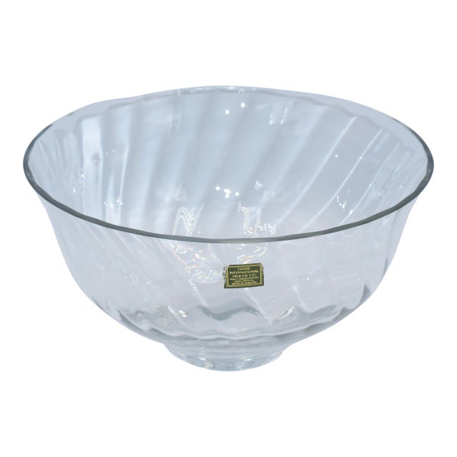 1970s Dansk International Designs Minimalist Round Art Glass Bowl Centerpiece For Sale