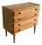 Vintage Small Oak Dresser With 4 Drawers Sunburst Knobs and Tapered Legs Denmark 1960s For Sale