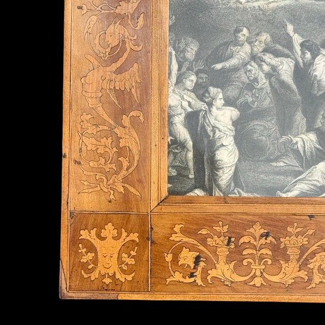 Early 20th Century Antique Italian Sorrento Marquetry Picture Frame, Inlaid Wood Frame, Vintage Italian Wood Photo Frame, Grand Tour Decor For Sale - Image 5 of 7