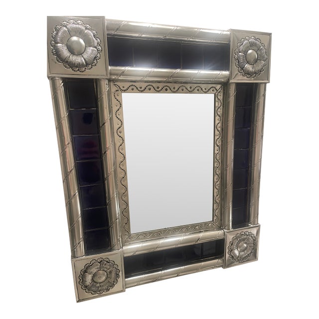 Mexican Blue/Silver Mirror For Sale