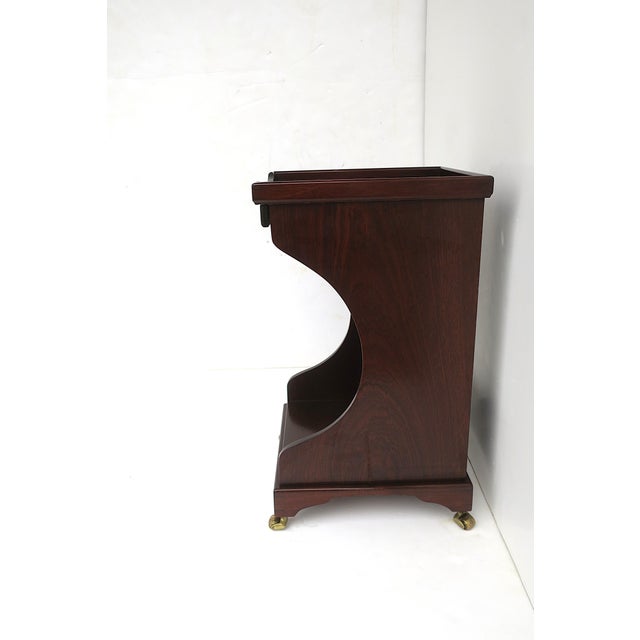 Telephone Table Mahogany Wood Leather, Two Avail. For Sale In New York - Image 6 of 12