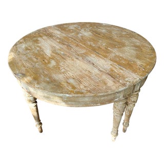 19th Century Circular Pine Table, Belgium For Sale