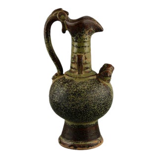 Tea-Dust Glazed Ewer With Dragon Spout and Handle For Sale
