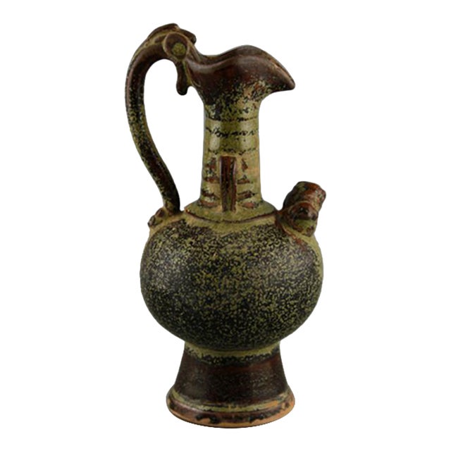Tea-Dust Glazed Ewer With Dragon Spout and Handle For Sale