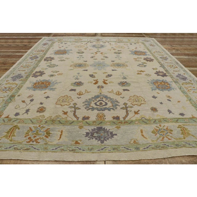 Textile Turkish Oushak Rug - 09'02 X 11'01 For Sale - Image 7 of 9