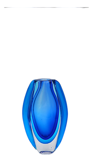 Oval Glass Vase from Murano Glass Sommerso