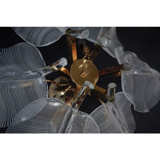 Large Murano Glass Leaf Flush Mounts from Franco Luce, 1970s, Set of 2 For Sale - Image 10 of 18