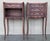 20th Century Pair of Marquetry Darkness Walnut Nightstands Tables with Drawers For Sale - Image 16 of 18