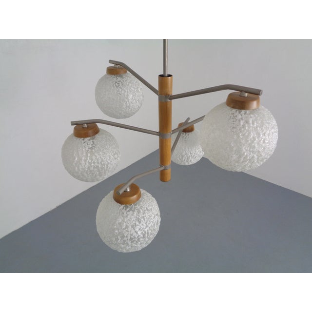 Brown Typ 464 Glass & Wood Ceiling Lamp from Temde, Switzerland, 1960s For Sale - Image 8 of 18
