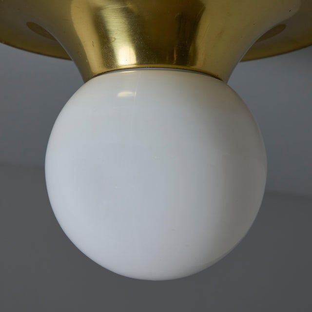 Mid-Century Modern Petite Brass 1960s Castiglioni and Giacomo 'Light Ball' Wall / Ceiling Lamp For Sale - Image 3 of 12