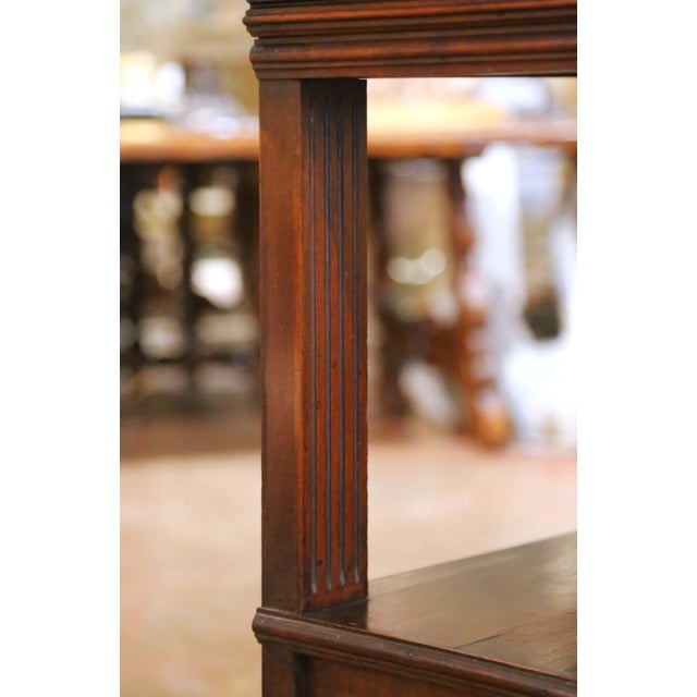 19th C. French Henri II Walnut Desserte Console With Lift-Top Marble Interior For Sale - Image 17 of 18