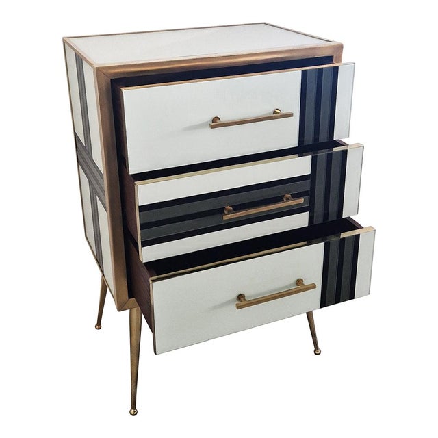 Three Drawer Glass Chest of Drawers, 1980s For Sale - Image 6 of 8