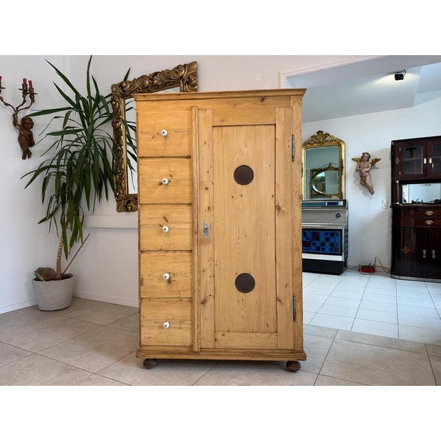 Biedermeier Bread Cabinet/Pantry/Food Chest Dimensions: Height x Width x Depth 168 x 105 x 45 cm. For sale is an original...