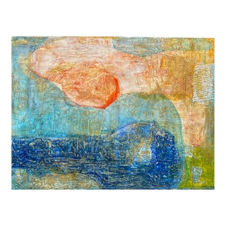 Modern Abstract Original Large Painting "Where Day Meets Night" by Sonia Gold For Sale