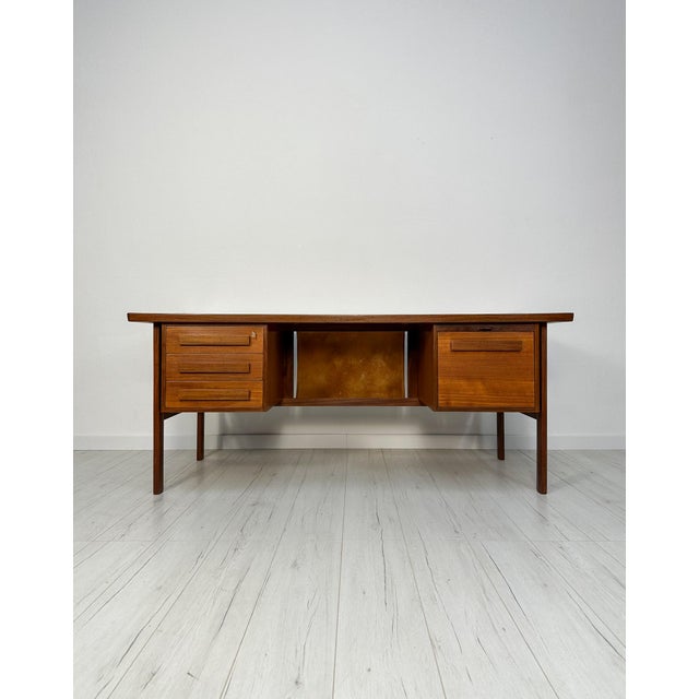 Mid-Century Modern Vintage Danish Teak Writing Desk by Peter Løvig Nielsen for Løvig, 1960s For Sale - Image 3 of 17