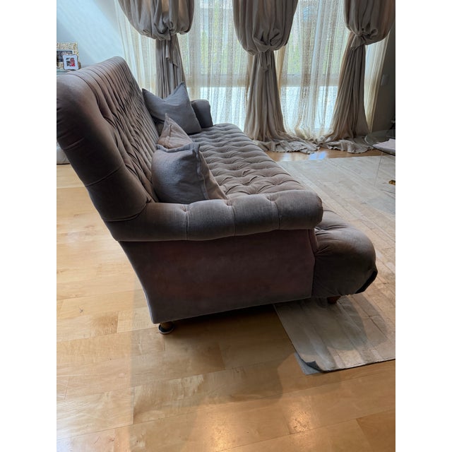 Textile Restoration Hardware Sofa 1860 Napoleonic Tufted For Sale - Image 7 of 7