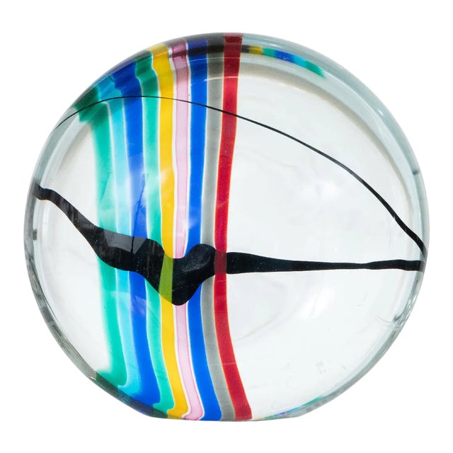 Vintage Colorful Sommerso Murano Glass Sculpture For Sale