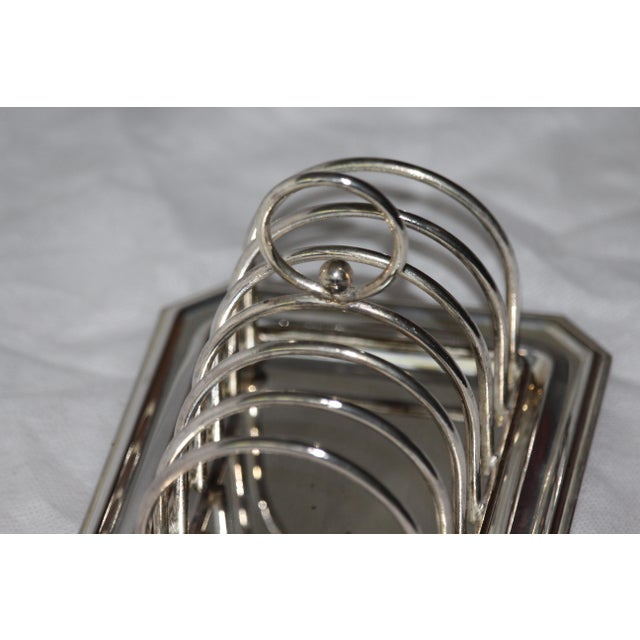 Silver Silver Toast Rack with Tray, 1950s For Sale - Image 8 of 17
