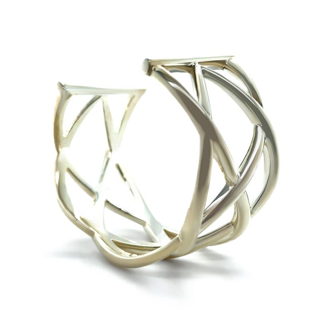 Tiffany & Co. Sterling Silver Woven Celtic Knots Cuff Bracelet 51g For Sale - Image 6 of 9