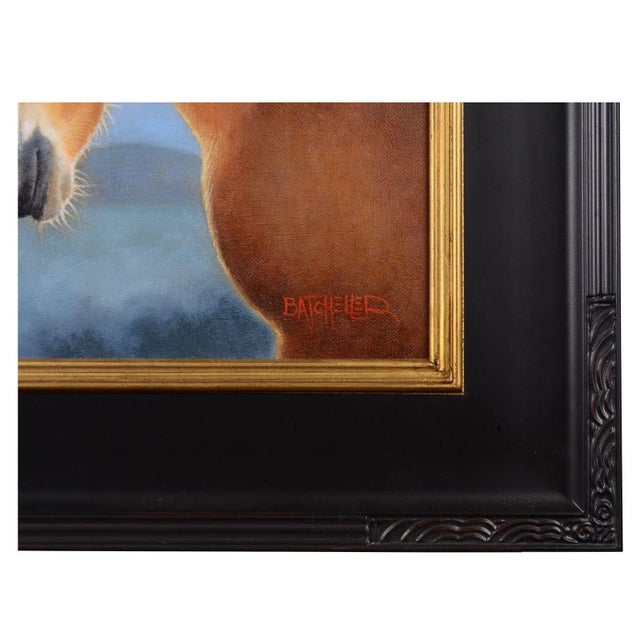 American Keith Batcheller "Nose to Nose" Oil Painting on Canvas For Sale - Image 3 of 6